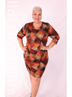 Bler Bordó Mintás V nyakú Ruha