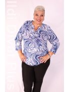 Maxi Lady Kék-Fehér Mintás Tunika-50