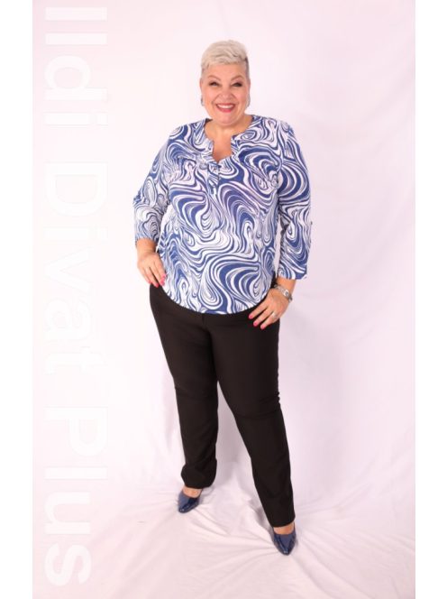 Maxi Lady Kék-Fehér Mintás Tunika-50