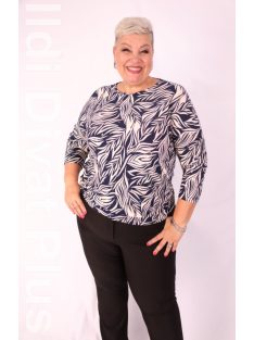 Ilona Kék-Ekrü Mintás Felső