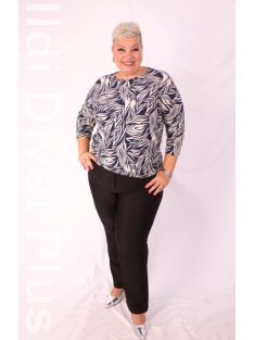 Ilona Kék-Ekrü Mintás Felső