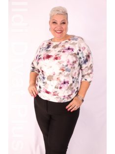 Mónika Lila-Mályva Virágos Felső