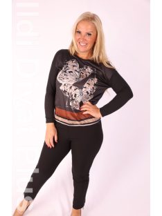 Hoop-Mode Fekete-Barna Lepkés Felső