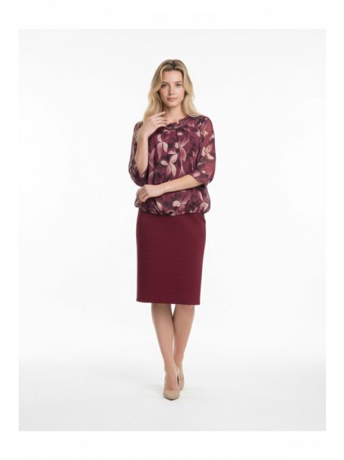 Nika Lila-Beige Virágos Muszlin Felső