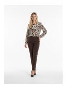 Madex Fekete-Beige Mintás Blúz