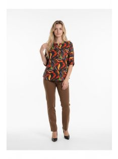 Viola Narancs-Barna Levélmintás Blúz