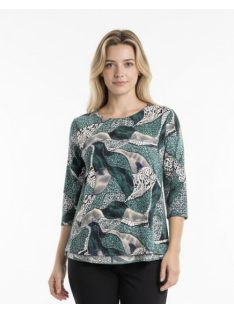 Milena Zöld-Kék Mintás Blúz