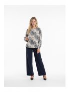 Milena Barna-Szürke Mintás Blúz