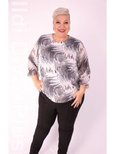 Milena Barna-Szürke Mintás Blúz
