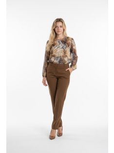 Milena Beige-Barna Mintás Blúz