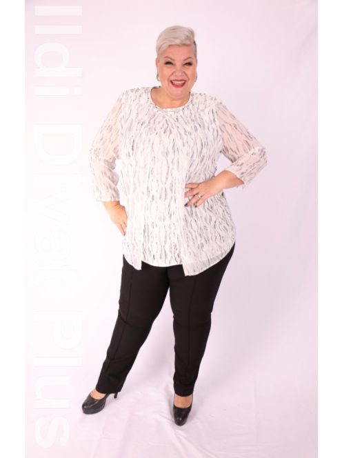 Maxi Lady Ekrü-Szürke Mintás Tunika