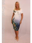 Classis Fehér Alapon Növény Mintás Ruha