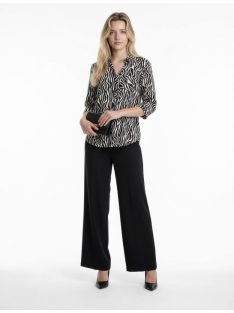 Ma-Rya Fekete-Fehér Mintás Ingtunika