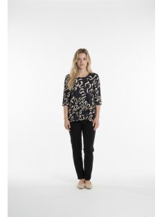 Ilona Fekete-Beige Mintás Tunika