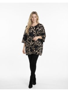 Ilona Barna-Beige Mintás Tunika