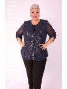 Attene Kék-Ezüst Mintás Muszlin Tunika