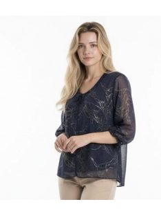 Attene Kék-Ezüst Mintás Muszlin Tunika