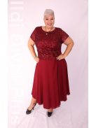 Elli Bordó-Flitteres Alkalmi Maxi Ruha