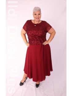 Elli Bordó-Flitteres Alkalmi Maxi Ruha