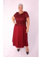 Elli Bordó-Flitteres Alkalmi Maxi Ruha