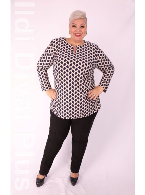 Attene Kék-Beige Mintás Tunika