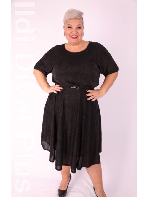 Trynite Fekete-Csillogós A Vonalú Ruha