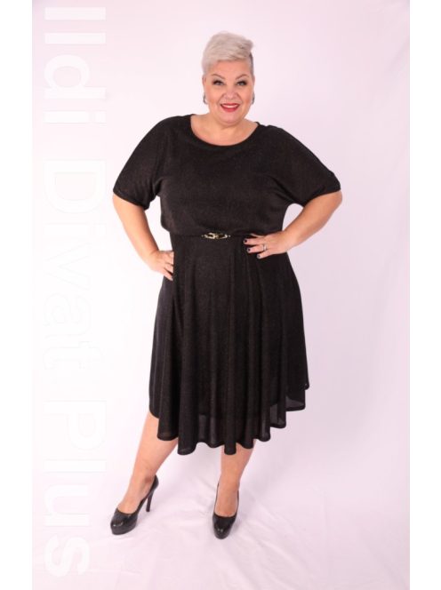 Trynite Fekete-Csillogós A Vonalú Ruha