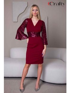 Crafty Bordó Flitteres Ruha