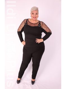 Crafty Fekete-Ezüst Csillogós Felső