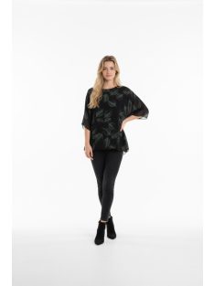Eko Fekete-Zöld Leveles Tunika
