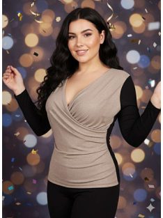 Mandala Fekete-Beige Csillogós Felső