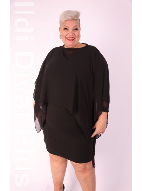 Classis Fekete Muszlin Poncsó