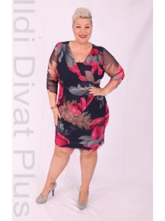 Trynite Kék-Pink Hálós Virágos Ruha