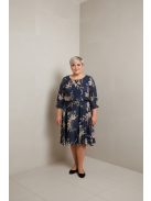 Trynite Kék-Beige Virágos Ruha