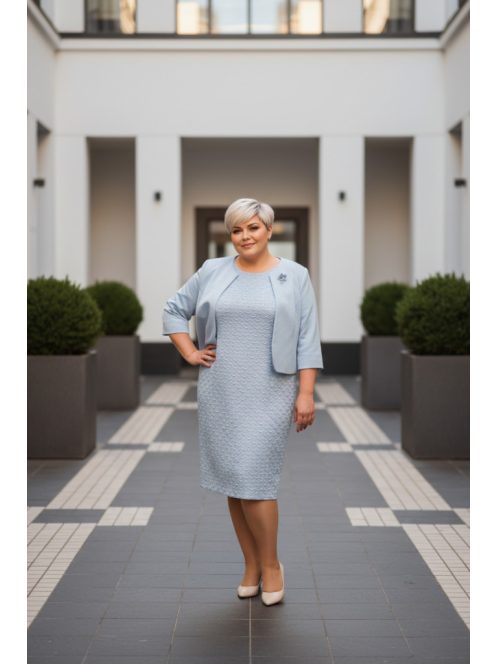 Moda Kék-Csillogós Mintás Komplé