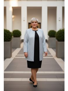 Dorota Kék-Ezüst Mintás Hosszított Blézer