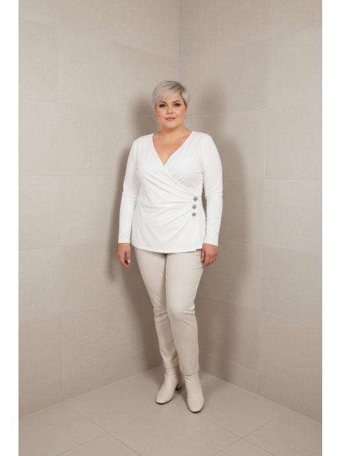 Mandala Fehér Átlapolt Felső