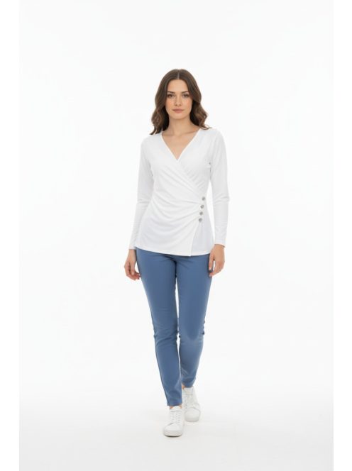 Mandala Fehér Átlapolt Felső
