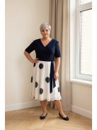 Benitta Kék-Fehér Pöttyös A Vonalú Ruha