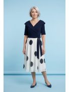 Benitta Kék-Fehér Pöttyös A Vonalú Ruha