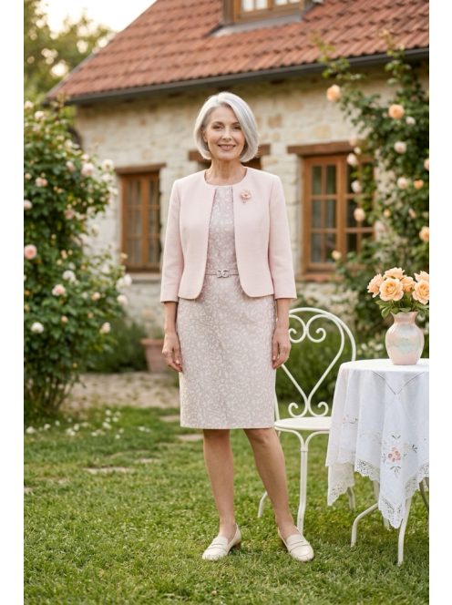 Moda Púder-Rose Mintás Komplé