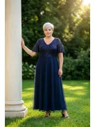 Elli Sötétkék Flitteres Nina Maxi Ruha