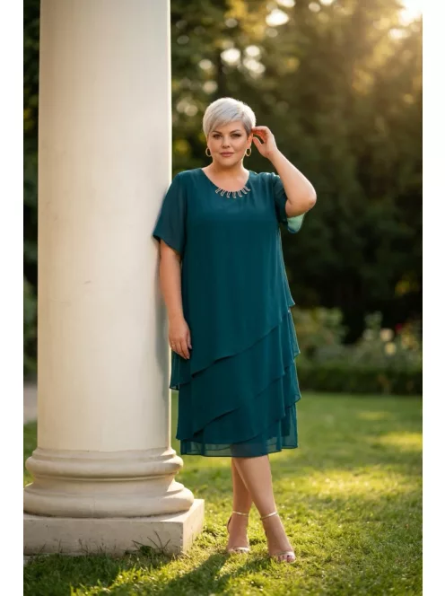 Gabriella Smaragd Muszlin Ruha