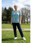 Ilona Menta-Kék Mintás Felső-48