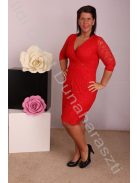 Zita Piros Csipkés Ruha-3XL