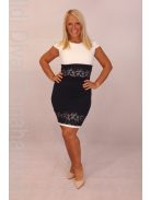 Phardo Kék-Fehér Csipkebetétes Ruha