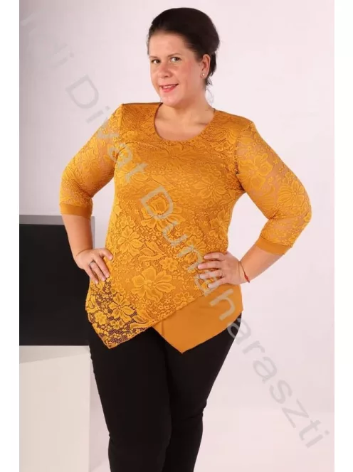 Jouile mustár csipke felső