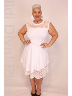 Phardo Fehér Csipkés A-vonalú Ruha