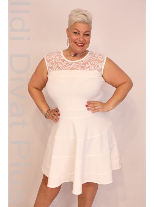 Phardo Ekrü Csipkés A-vonalú Ruha