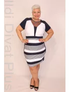 Andrea Kék-Fehér Necc betétes Ruha